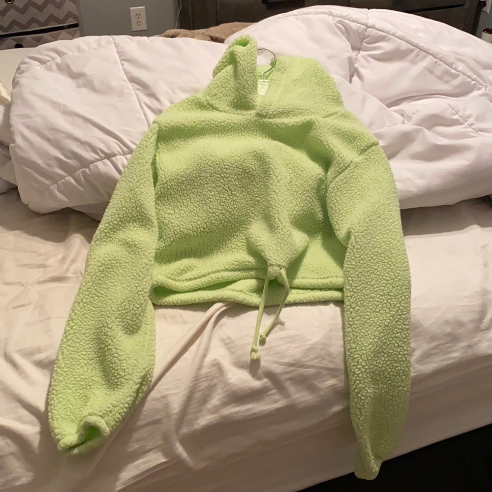 Target cropped fuzzy hoodie